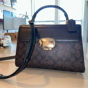 COACH Eliza top handle in Signature canvas